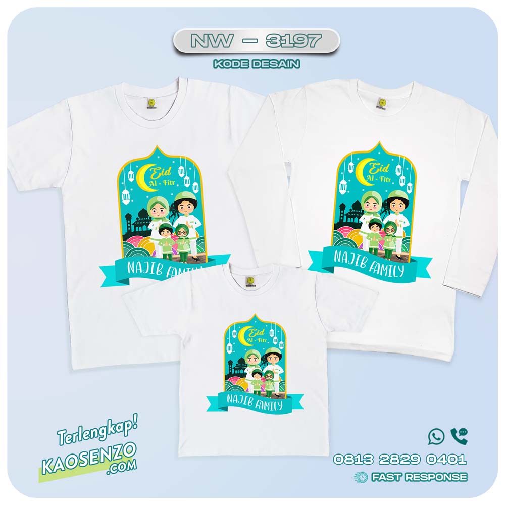 Baju Kaos Couple Keluarga Lebaran | Kaos Family Custom | Kaos Lebaran - NW 3197