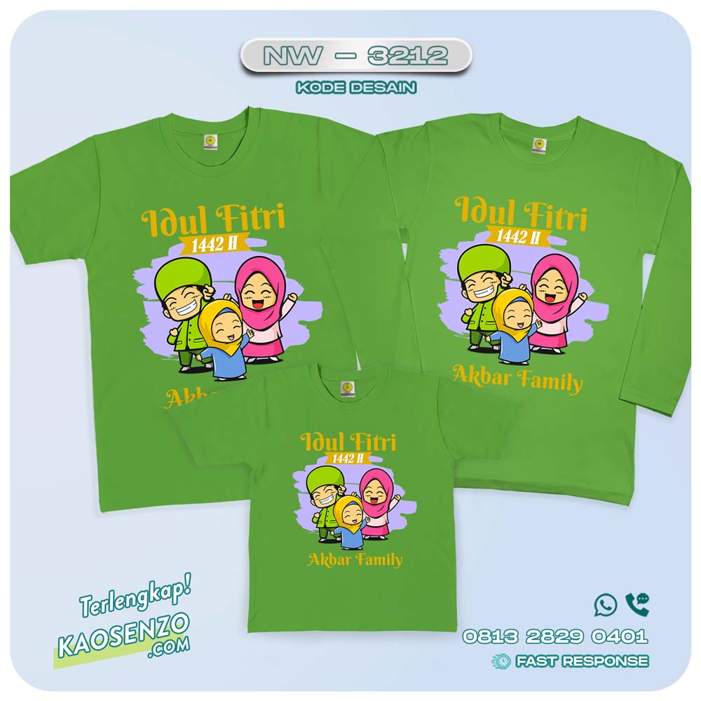 Baju Kaos Couple Keluarga Lebaran | Kaos Family Custom | Kaos Lebaran - NW 3212