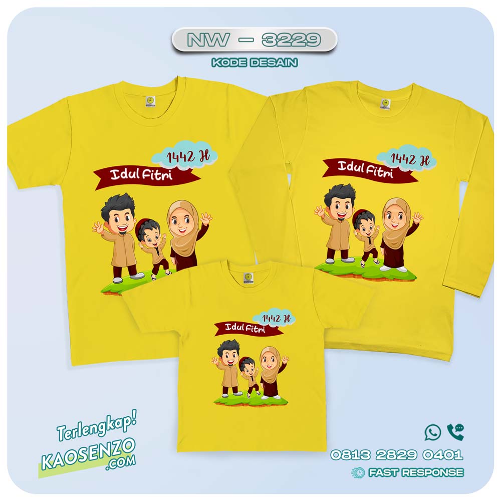 Baju Kaos Couple Keluarga Lebaran | Kaos Family Custom | Kaos Lebaran - NW 3229