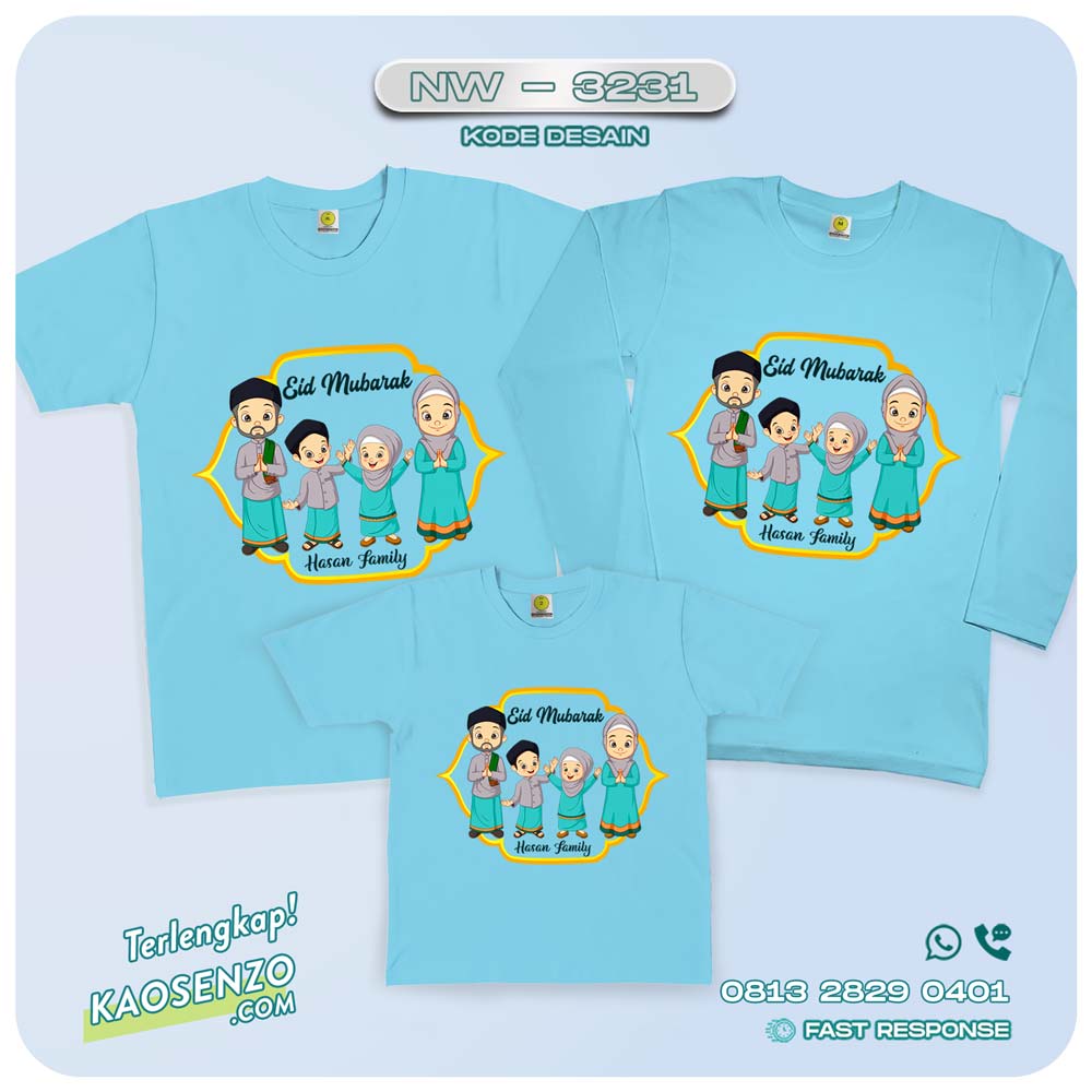 Baju Kaos Couple Keluarga Lebaran | Kaos Family Custom | Kaos Lebaran - NW 3231