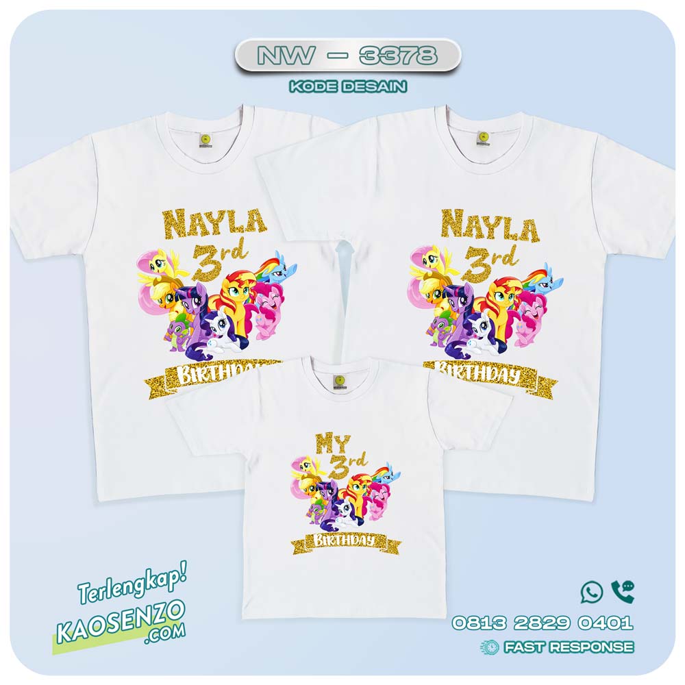 Baju Kaos Couple Keluarga Little Pony | Kaos Ulang Tahun Anak | Kaos Little Pony - NW 3378