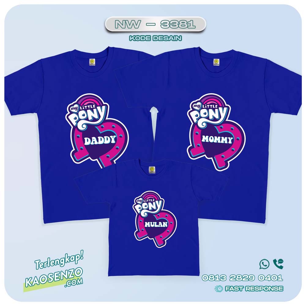 Baju Kaos Couple Keluarga Little Pony | Kaos Family Custom | Kaos Little Pony - NW 3381