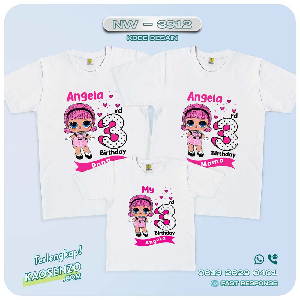 Baju Kaos Couple Keluarga LOL Doll | Kaos Family Custom | Kaos LOL Doll - NW 3912