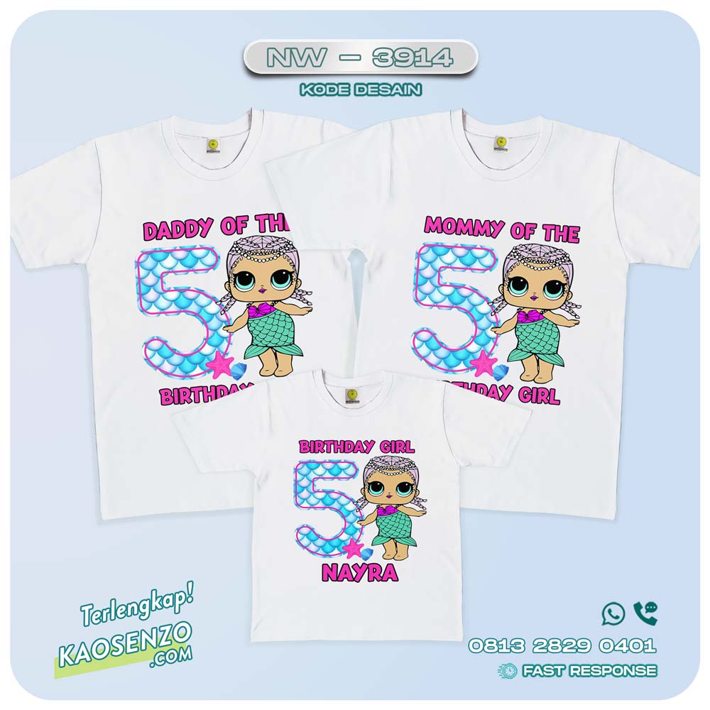 Baju Kaos Couple Keluarga LOL Doll | Kaos Family Custom | Kaos LOL Doll - NW 3914