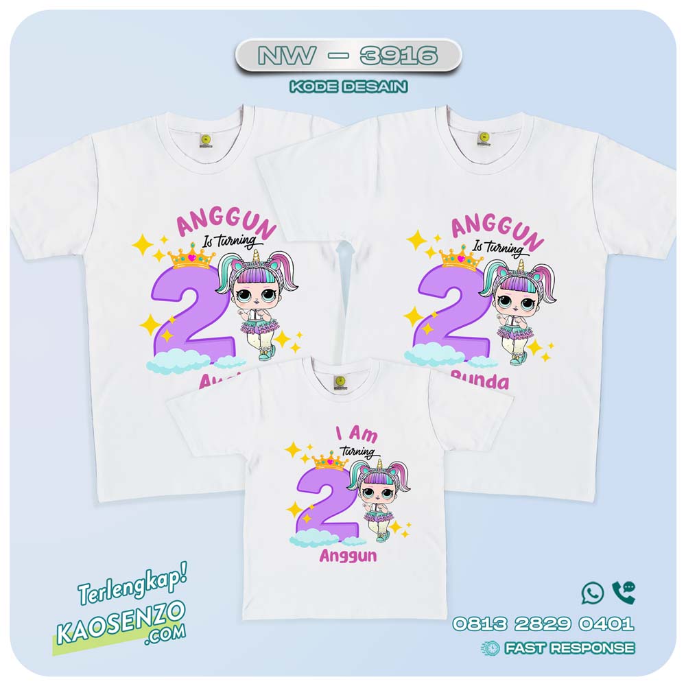 Baju Kaos Couple Keluarga LOL Doll | Kaos Family Custom | Kaos LOL Doll - NW 3916