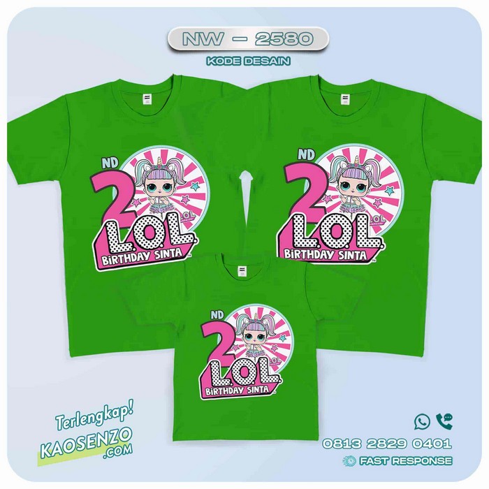 Baju Kaos Couple Keluarga LOL Doll | Kaos Family Custom | Kaos LOL Doll - NW 2580