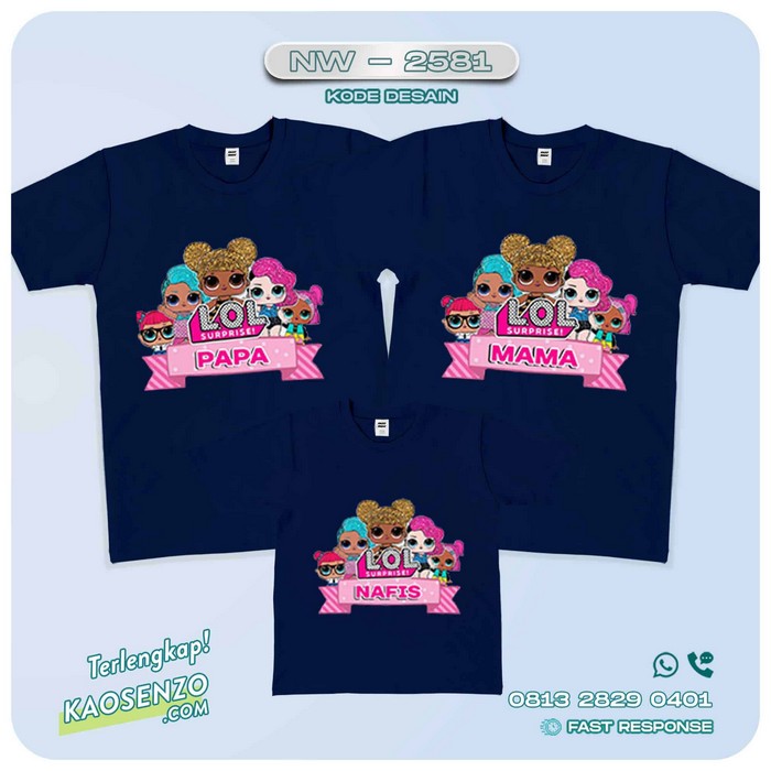 Baju Kaos Couple Keluarga LOL Doll | Kaos Family Custom | Kaos LOL Doll - NW 2581