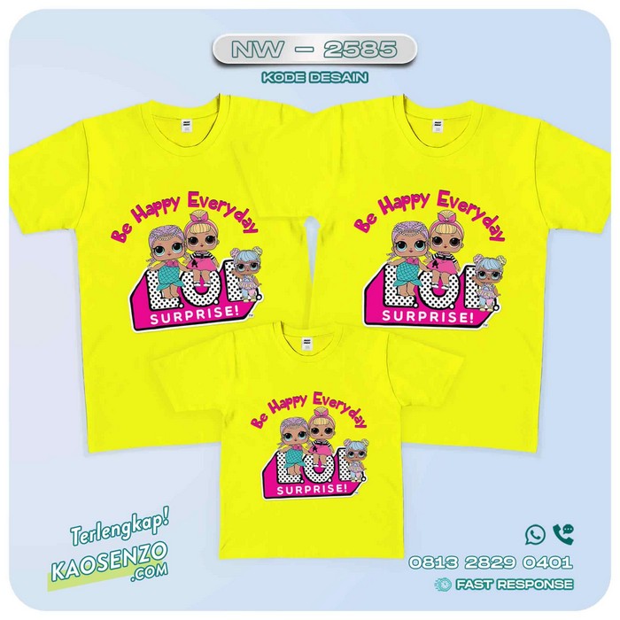 Baju Kaos Couple Keluarga LOL Doll | Kaos Family Custom | Kaos LOL Doll - NW 2585