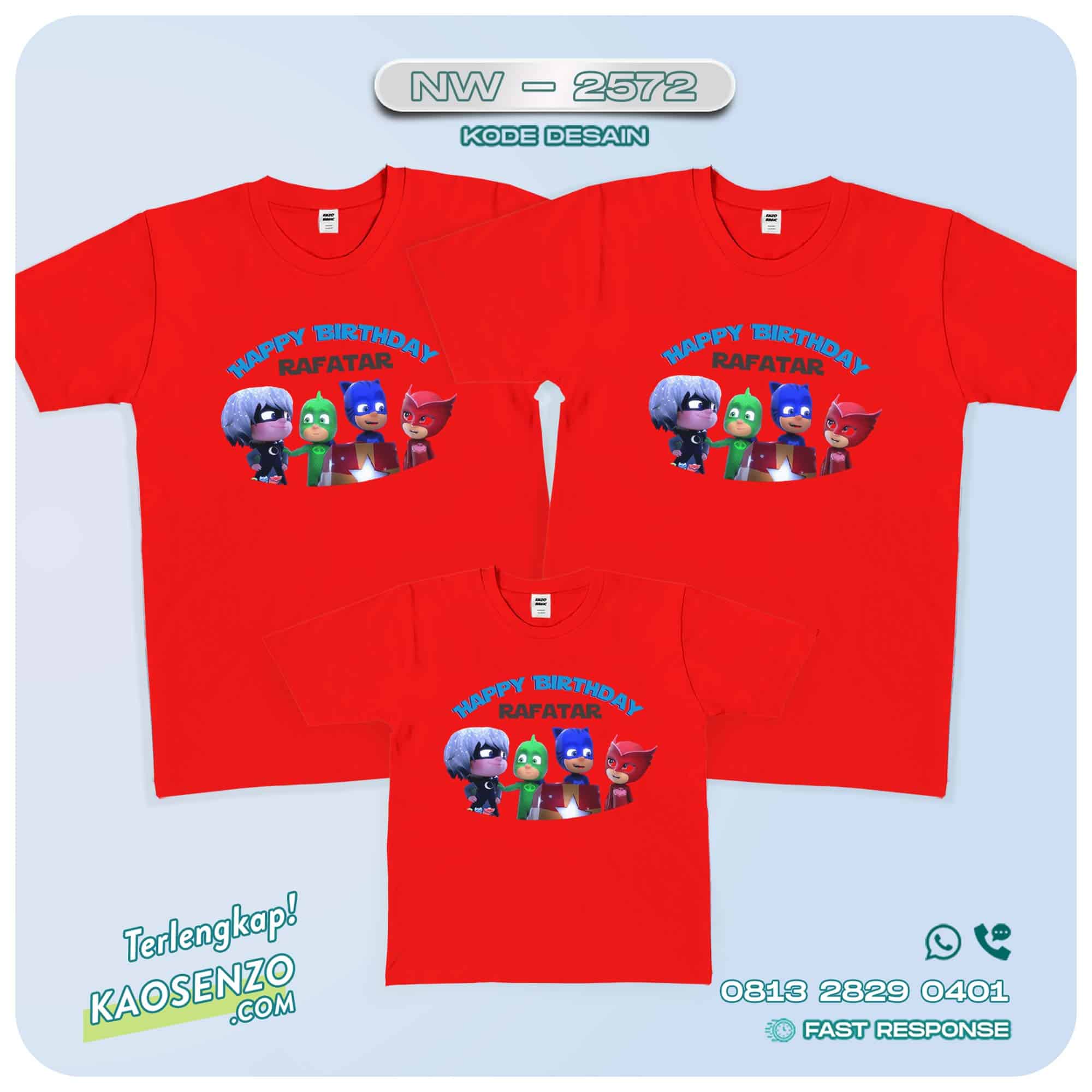 Kaos Couple Keluarga | Kaos Ulang Tahun Anak PJ Masks - NW 2572