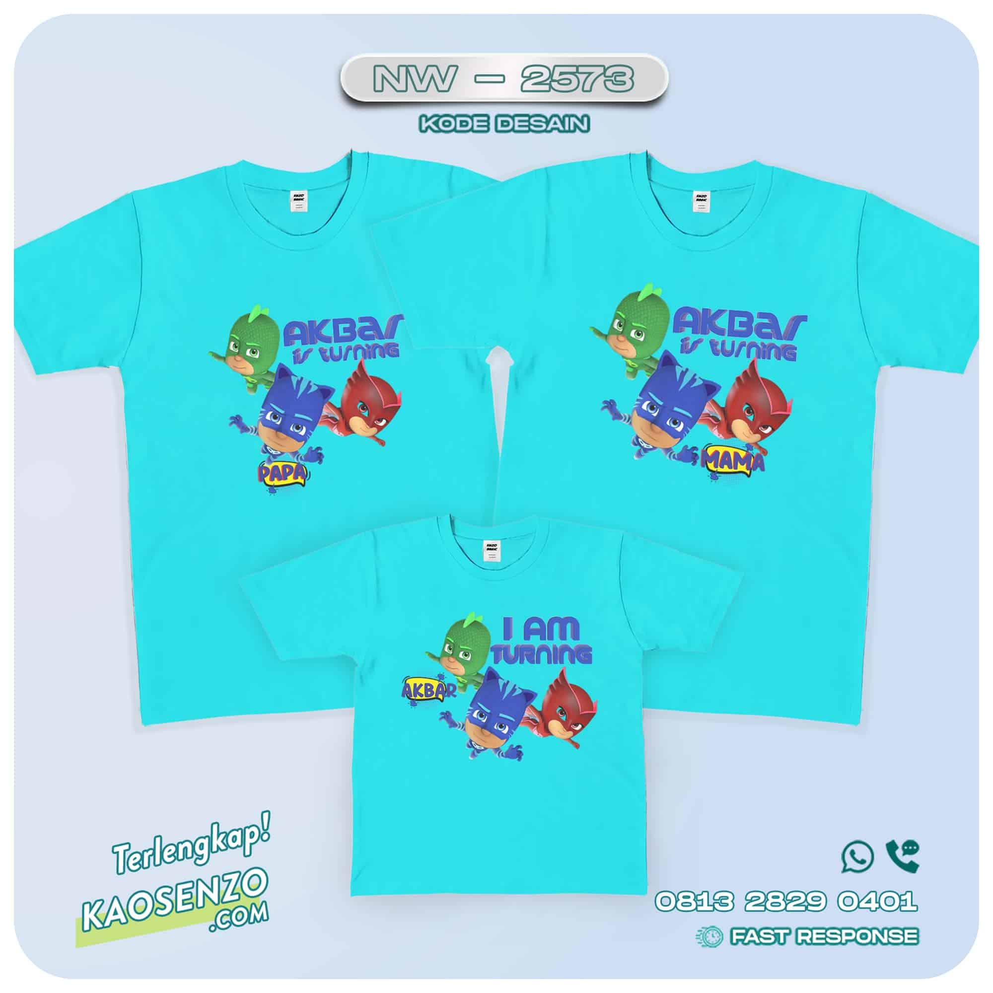 Kaos Couple Keluarga | Kaos Ulang Tahun Anak PJ Masks - NW 2573