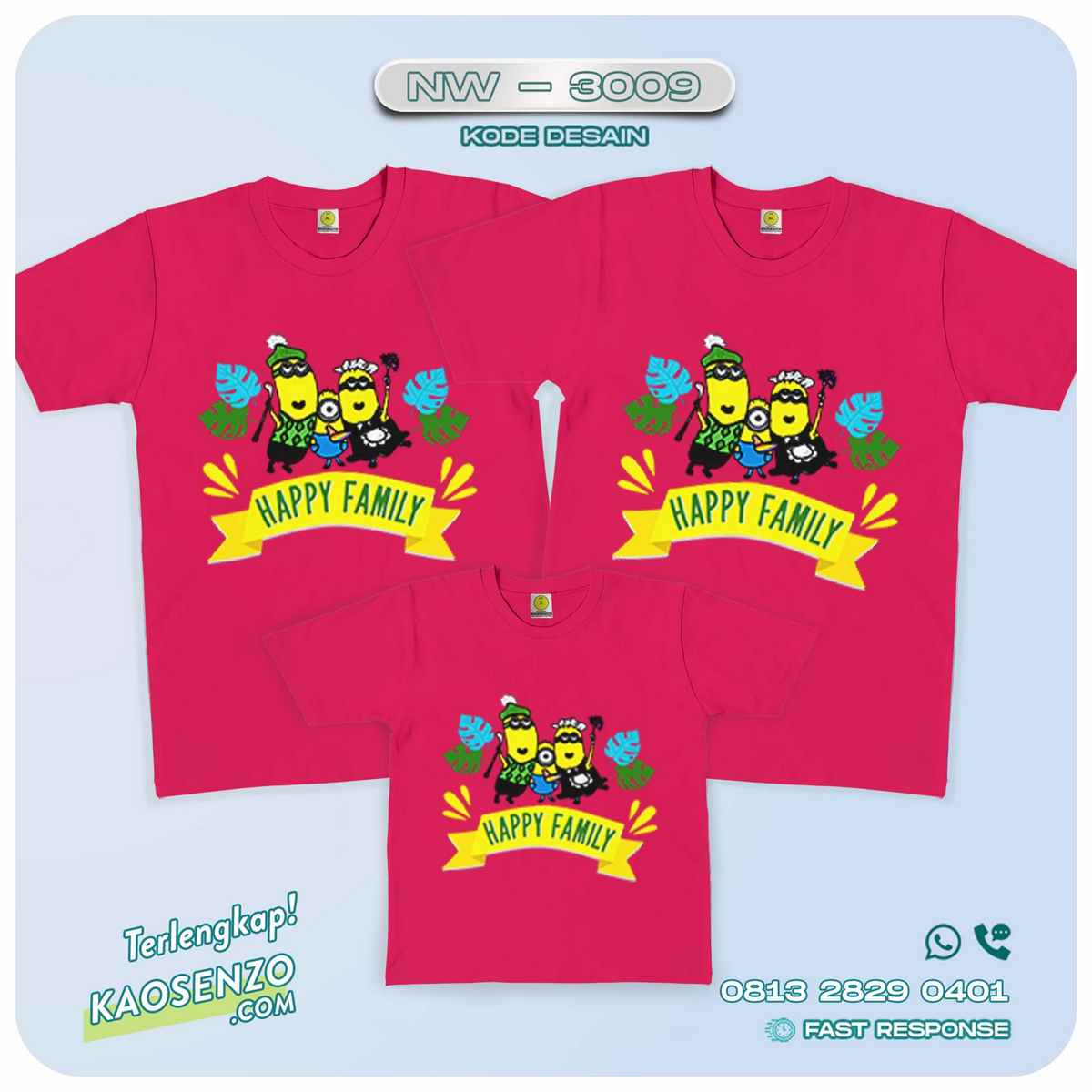 Baju Kaos Couple Keluarga Minion | Kaos Family Custom | Kaos Minion - NW 3009