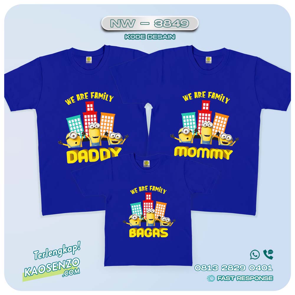 Baju Kaos Couple Keluarga Minion | Kaos Family Custom | Kaos Minion - NW 3849