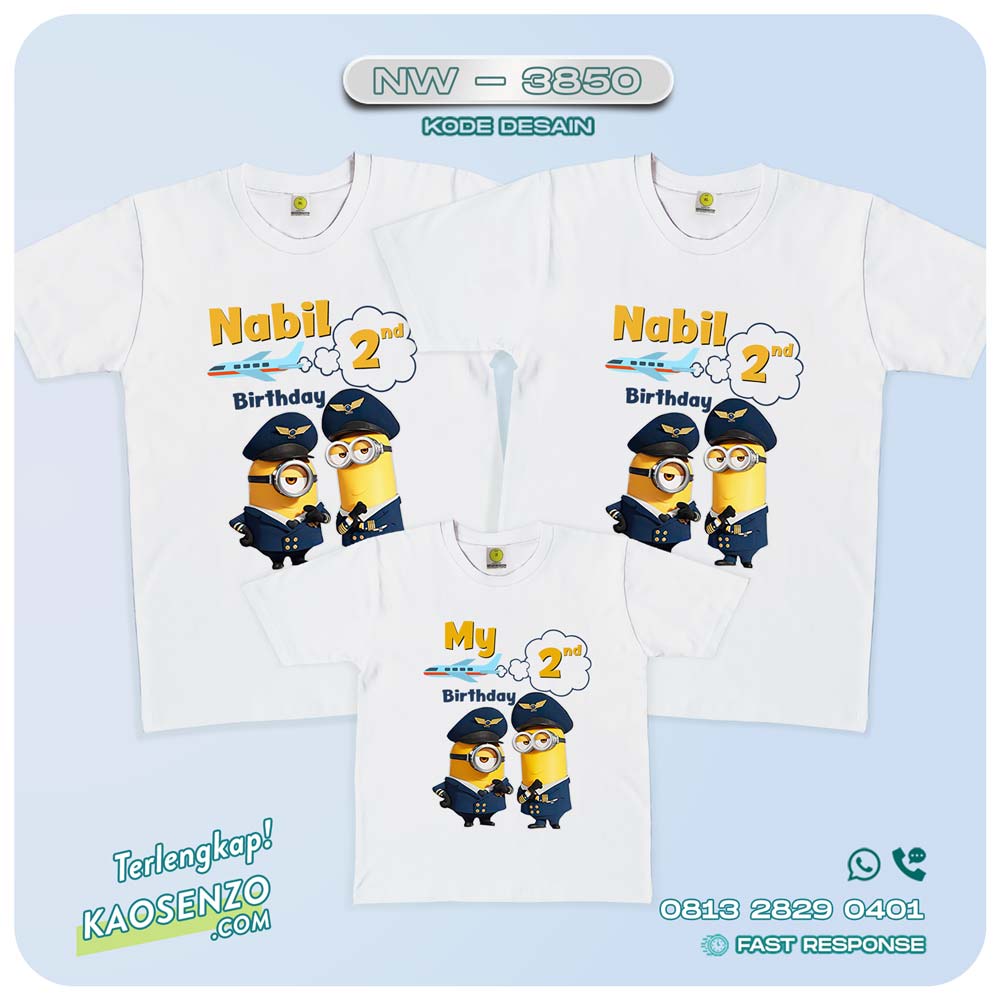 Baju Kaos Couple Keluarga Minion | Kaos Family Custom | Kaos Minion - NW 3850