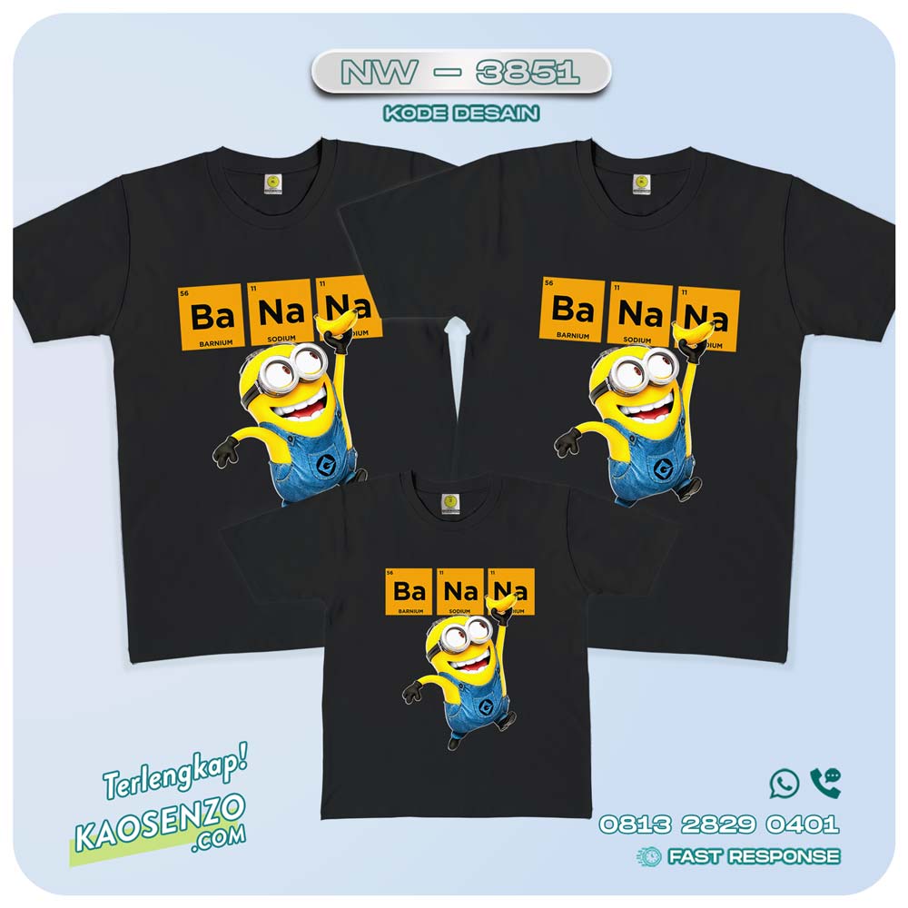 Baju Kaos Couple Keluarga Minion | Kaos Family Custom | Kaos Minion - NW 3851