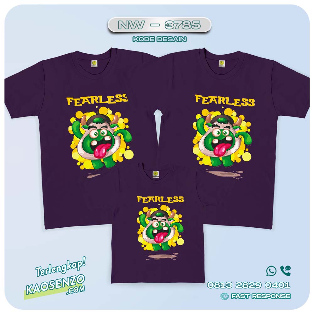 Baju Kaos Couple Keluarga Monster Cute | Kaos Ultah Anak | Kaos Monster Cute - NW 3785