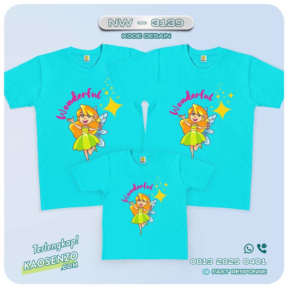 Baju Kaos Couple Keluarga Tinker Bell | Kaos Ultah Anak | Kaos Tinker Bell - NW 3139