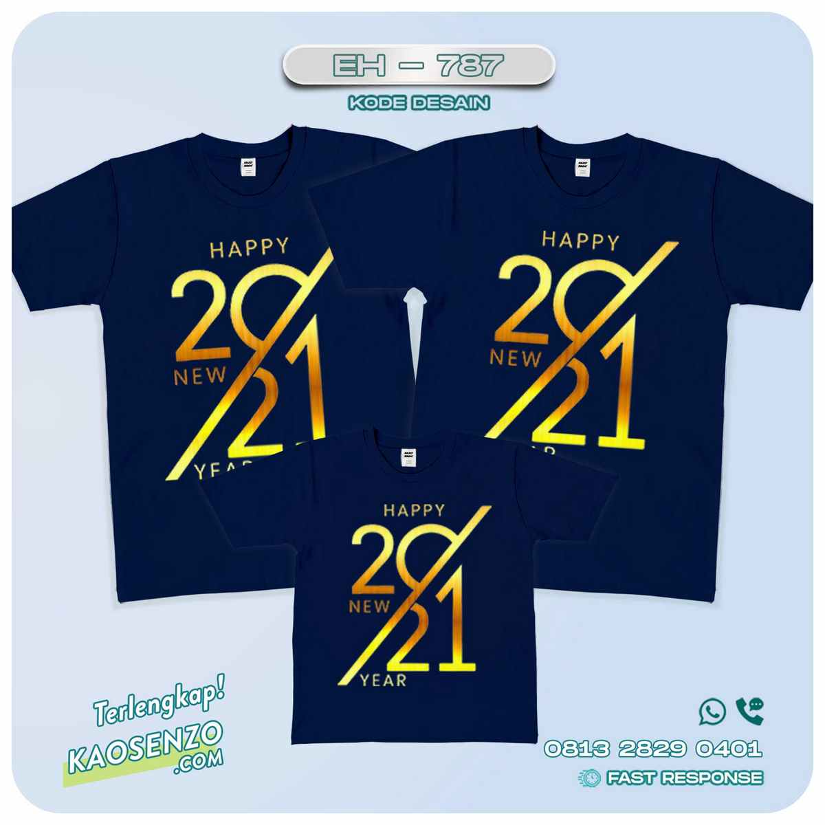 Baju Kaos Couple Keluarga | Kaos Family Custom Tahun Baru - EH 787