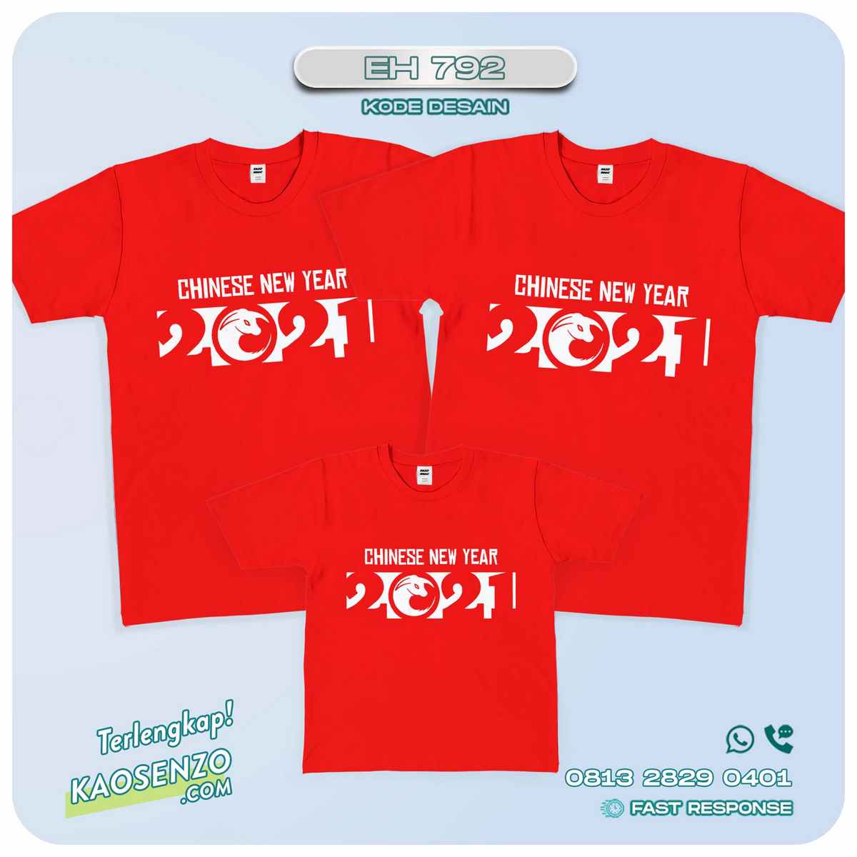 Baju Kaos Couple Keluarga | Kaos Family Custom Tahun Baru - EH 792