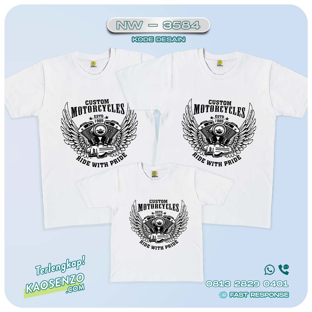 Baju Kaos Couple Keluarga Motor | Kaos Motor - NW 3584