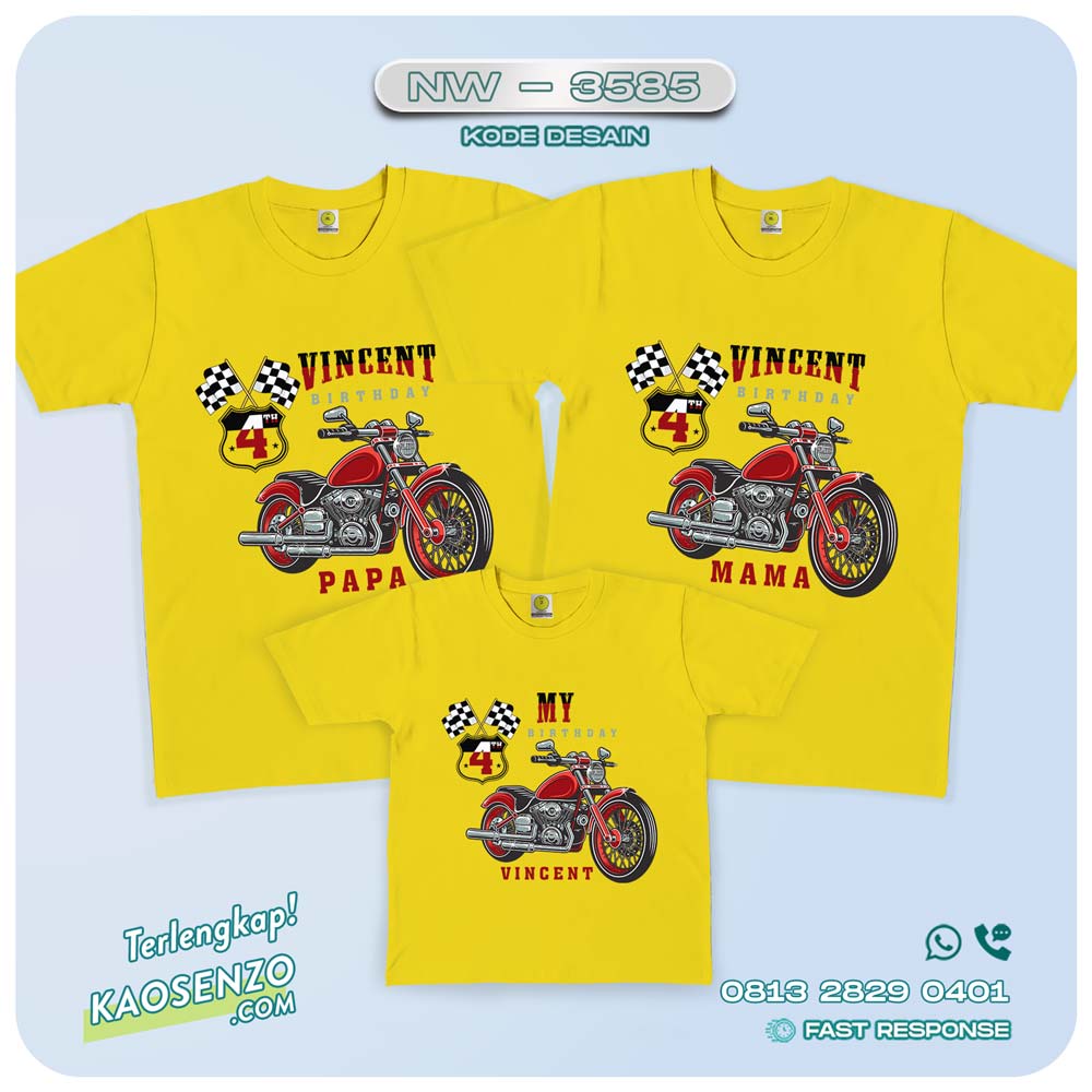 Baju Kaos Couple Keluarga Motor | Kaos Motor - NW 3585