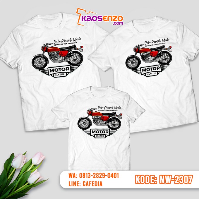 Baju Kaos Couple Keluarga Motor | Kaos Motor - NW 2307