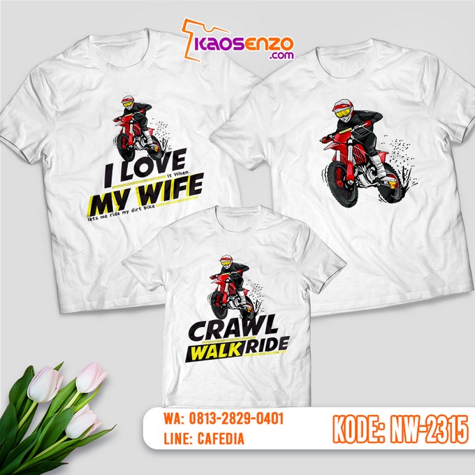 Baju Kaos Couple Keluarga Motor | Kaos Motor - NW 2315