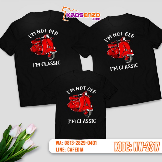 Baju Kaos Couple Keluarga Motor Vespa | Kaos Motor Vespa - NW 2317