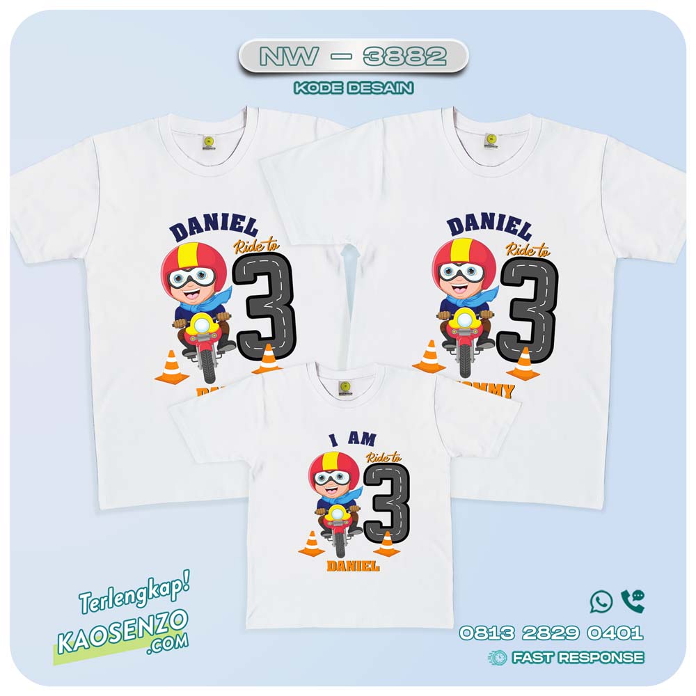 Baju Kaos Couple Keluarga Motor | Kaos Ulang Tahun | Kaos Family Custom| Kaos Motor - NW 3882