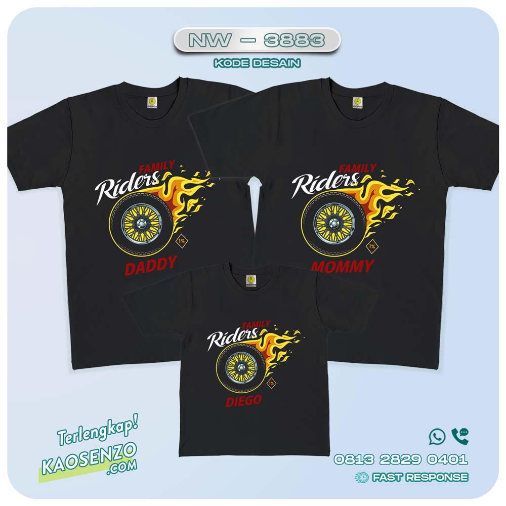 Baju Kaos Couple Keluarga Motor | Kaos Family Custom| Kaos Motor - NW 3883