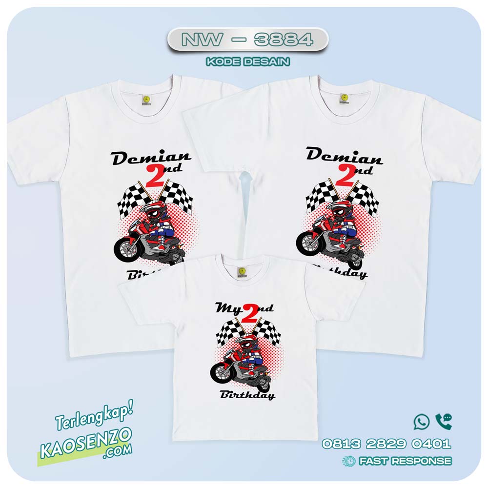 Baju Kaos Couple Keluarga Motor | Kaos Ulang Tahun | Kaos Family Custom| Kaos Motor - NW 3884