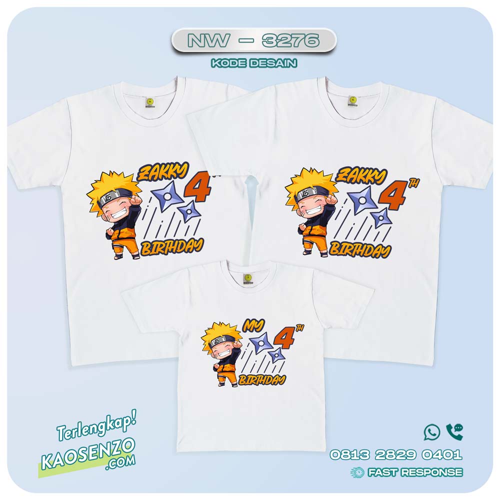 Baju Kaos Couple Keluarga Naruto | Kaos Family Custom | Kaos Naruto - NW 3276