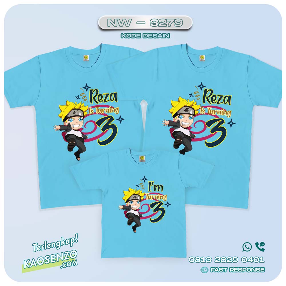 Baju Kaos Couple Keluarga Boruto | Kaos Family Custom | Kaos Boruto - NW 3279