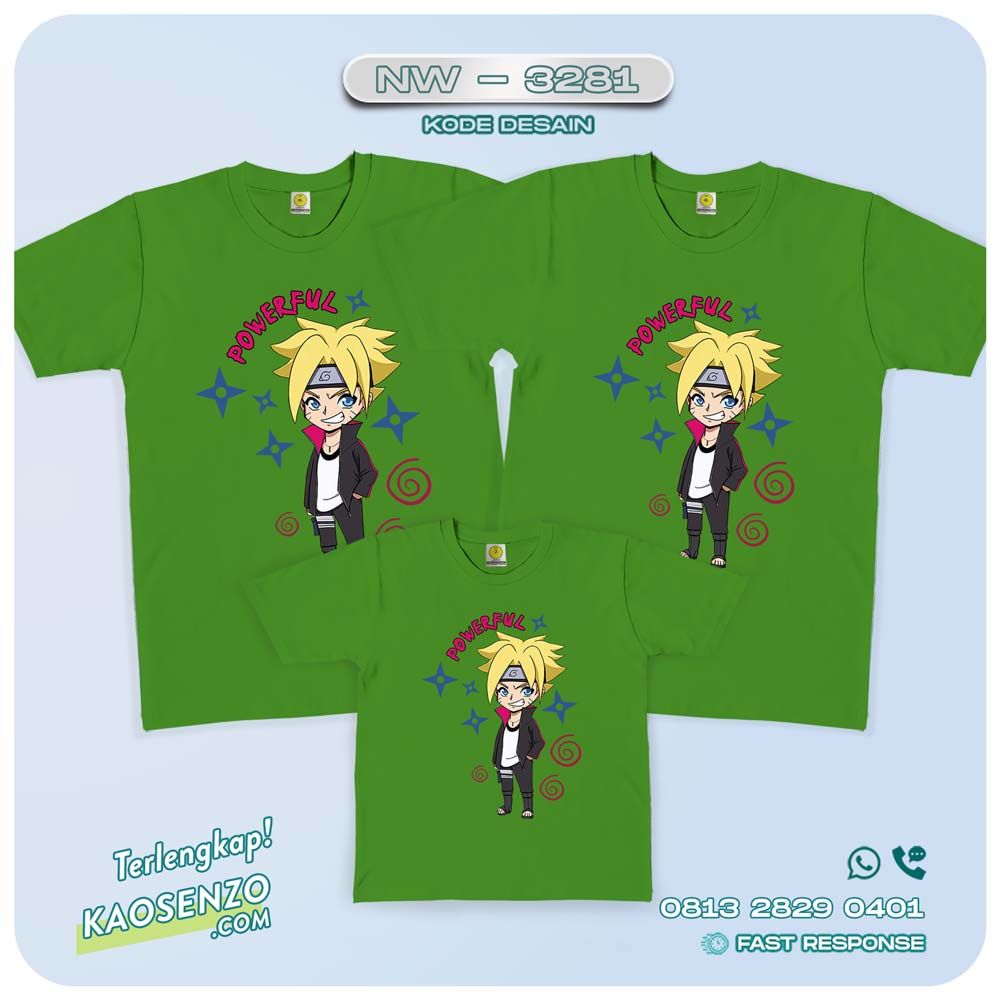 Baju Kaos Couple Keluarga Boruto | Kaos Family Custom | Kaos Boruto - NW 3281