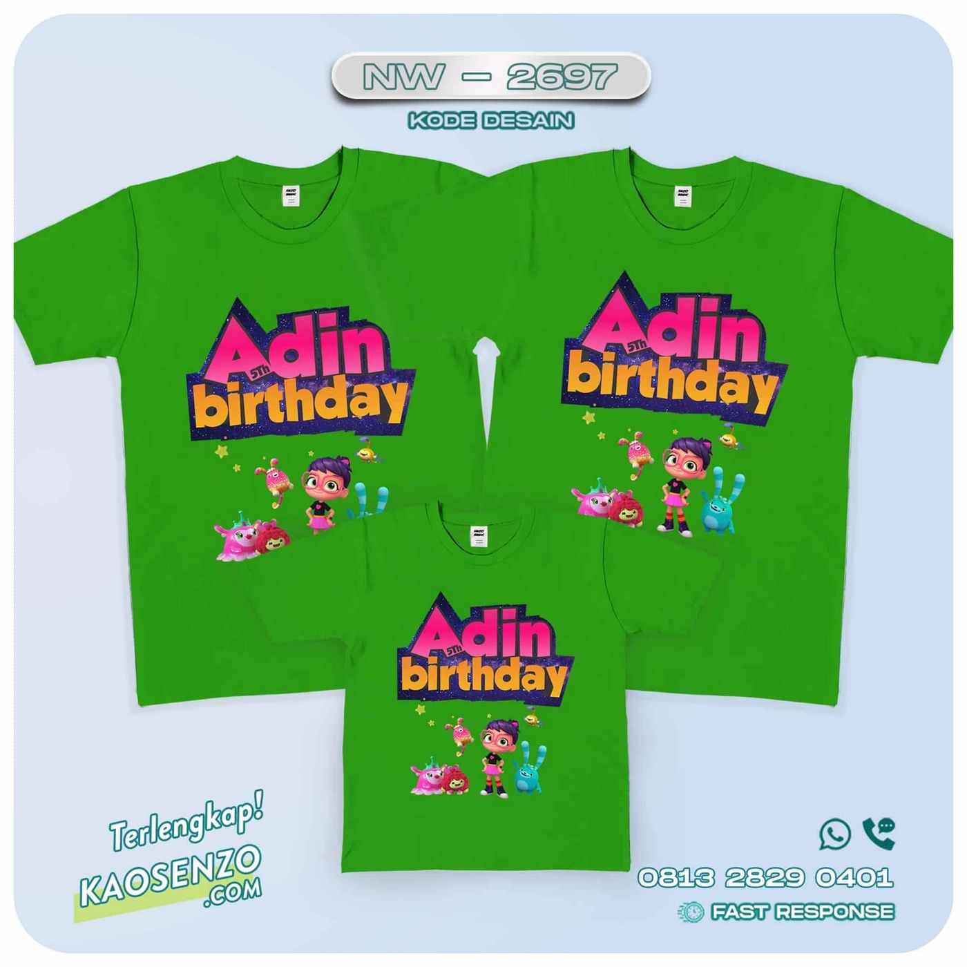 Kaos Couple Keluarga Kartun Animasi | Kaos Ulang Tahun Anak | Kaos Kartun Abby Hatcher - NW 2697