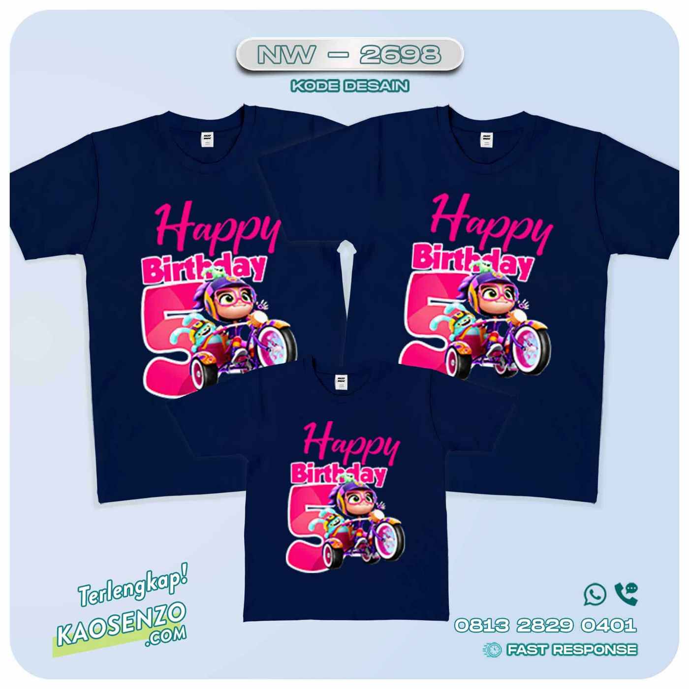 Kaos Couple Keluarga Kartun Animasi | Kaos Ulang Tahun Anak | Kaos Kartun Abby Hatcher - NW 2698