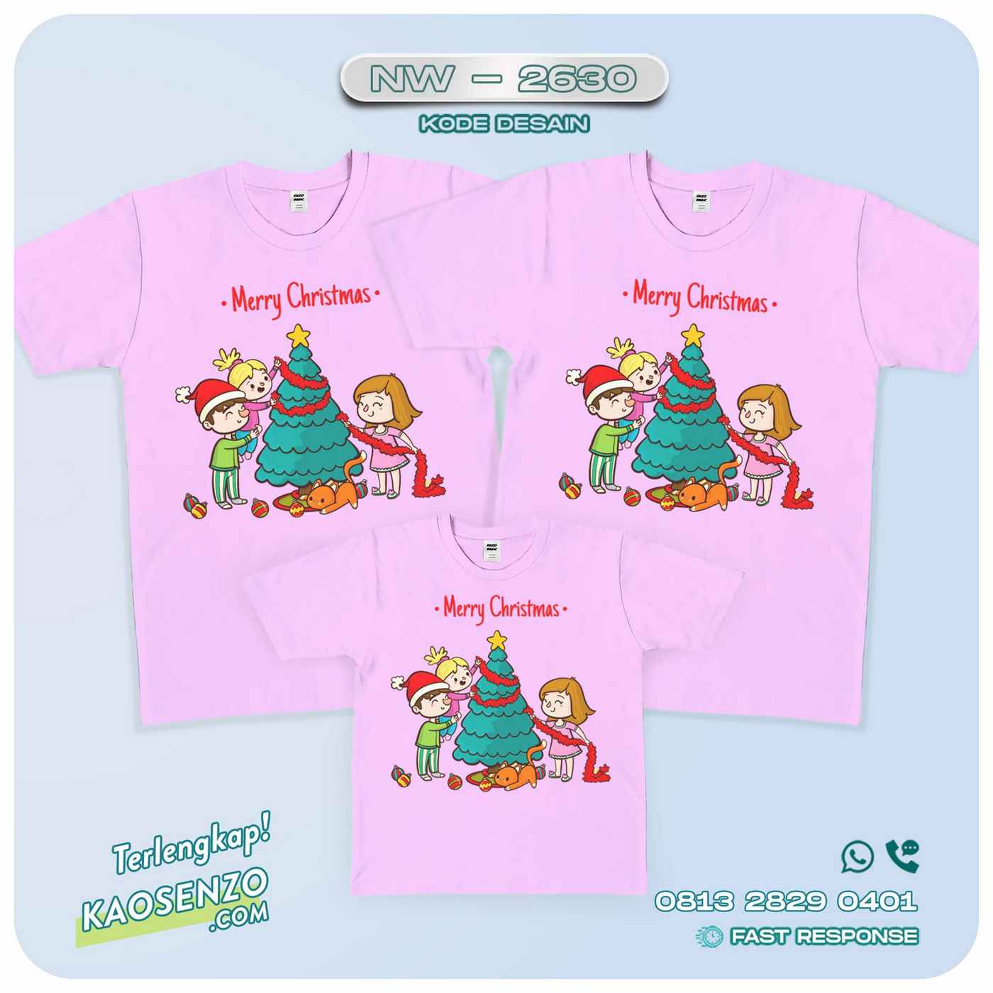 Baju Kaos Couple Keluarga Natal | Kaos Family Custom | Kaos Natal - NW -2630