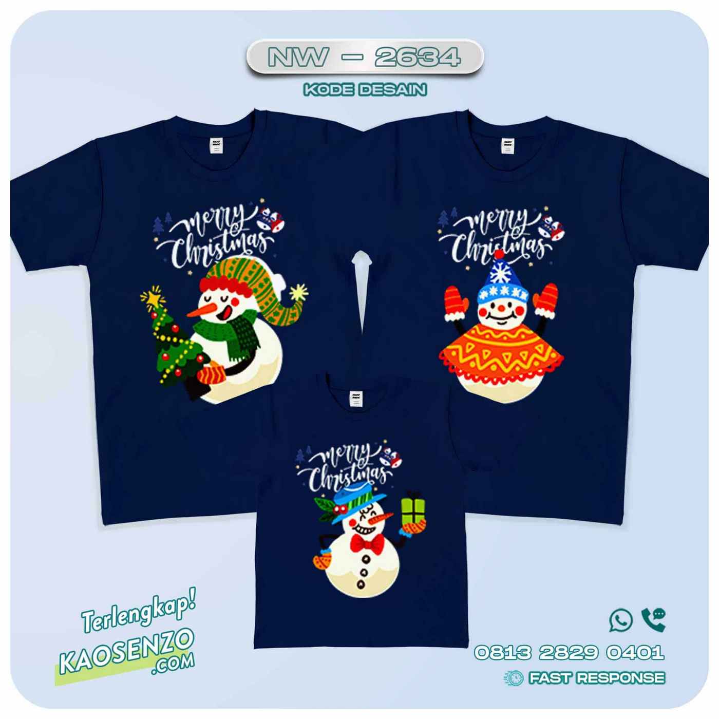 Baju Kaos Couple Keluarga Natal | Kaos Family Custom | Kaos Natal - NW -2634