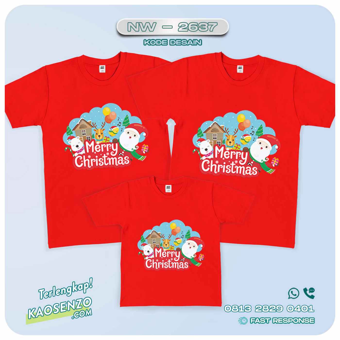 Baju Kaos Couple Keluarga Natal | Kaos Family Custom | Kaos Natal - NW -2637