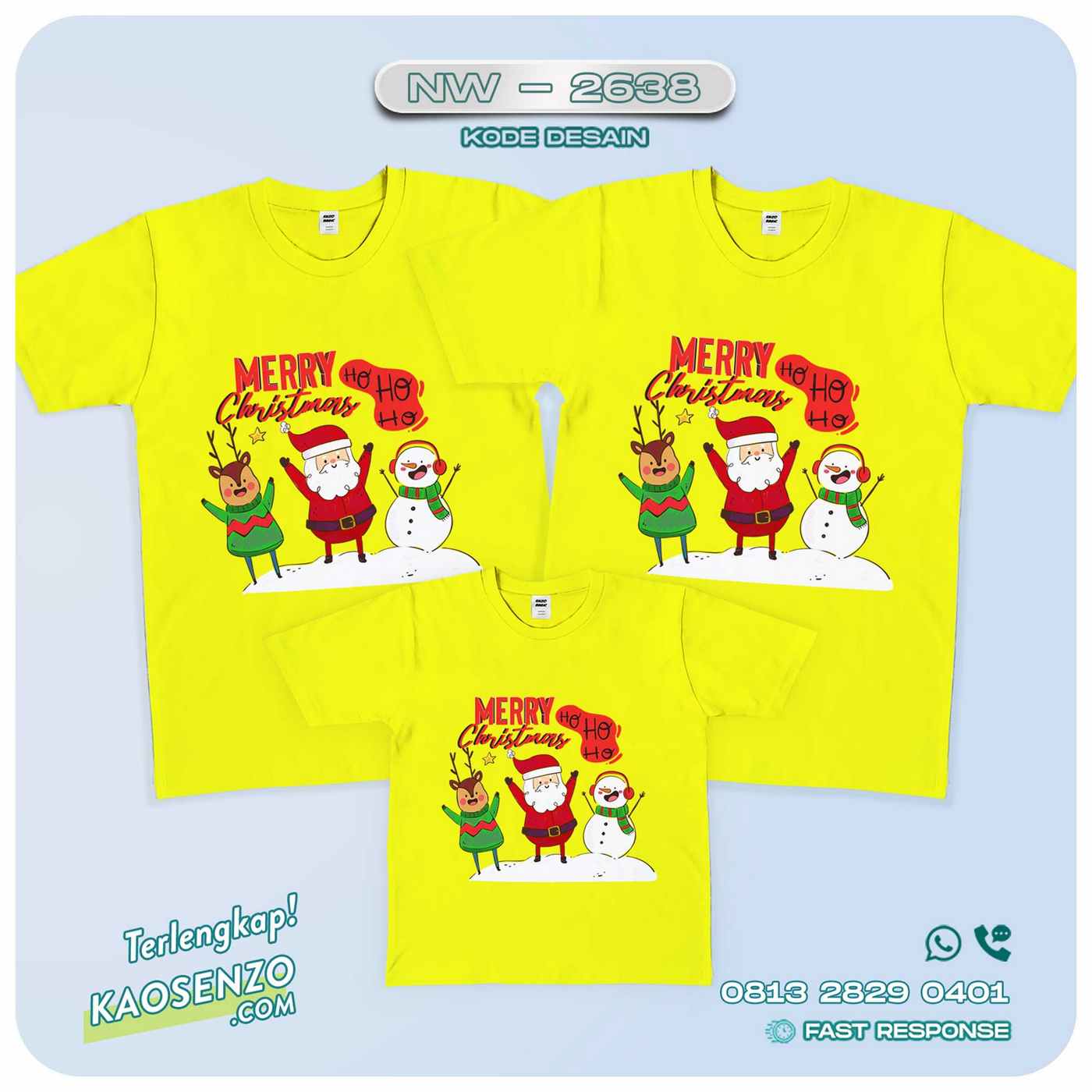 Baju Kaos Couple Keluarga Natal | Kaos Family Custom | Kaos Natal - NW -2638