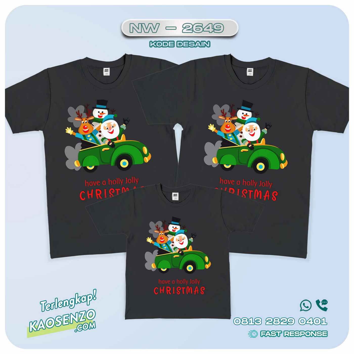 Baju Kaos Couple Keluarga Natal | Kaos Family Custom | Kaos Natal - NW -2649