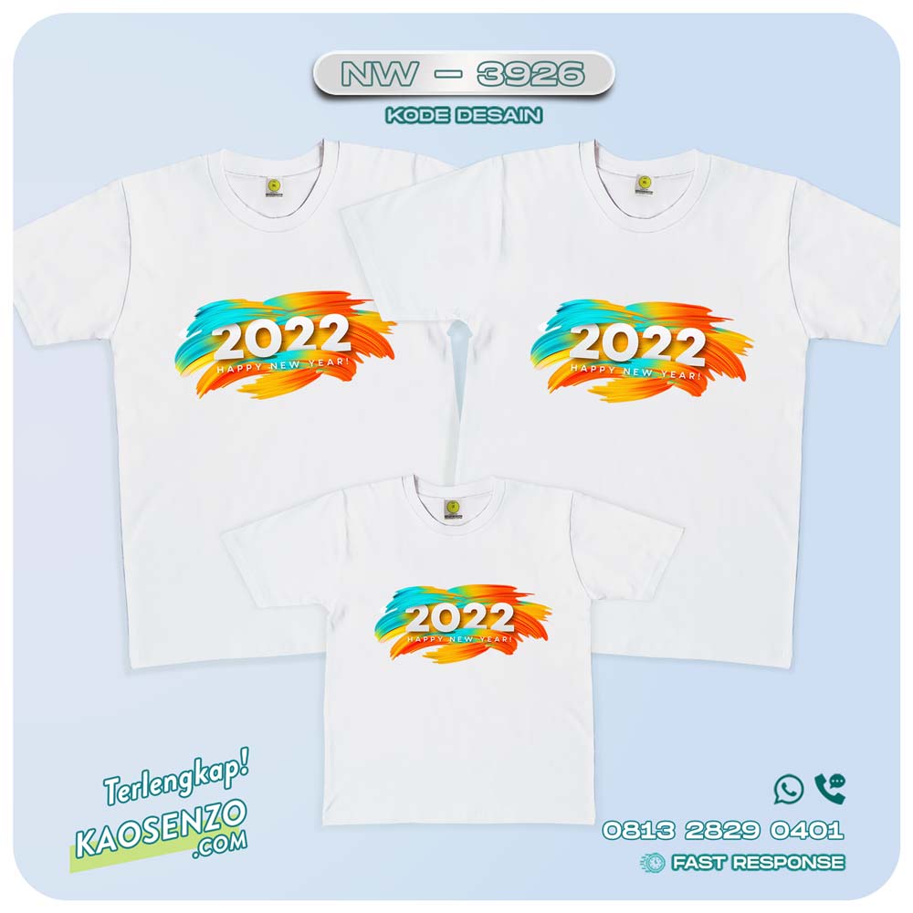 Baju Kaos Couple Keluarga Motif Tahun Baru | Kaos Family Custom | Kaos Motif Tahun Baru - NW 3926