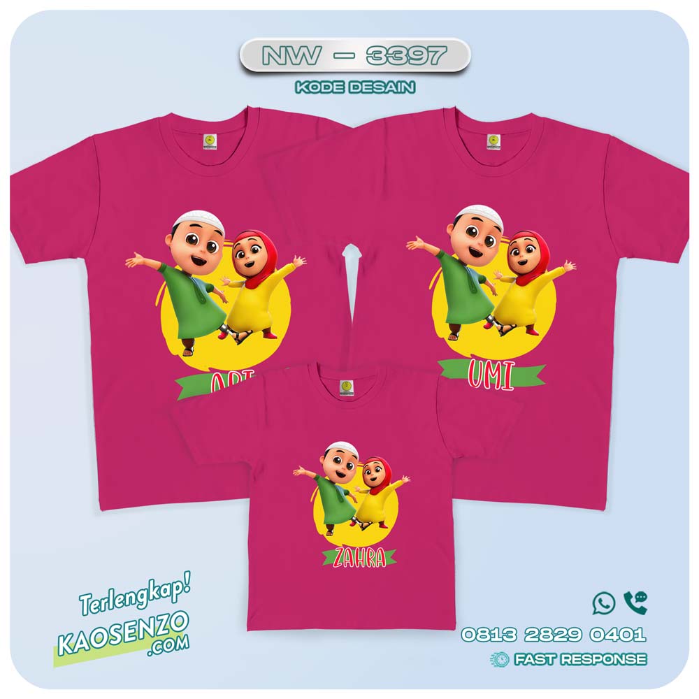 Baju Kaos Couple Keluarga Nussa & Rara | Kaos Ultah Anak | Kaos Family Custom | Kaos Nussa & Rara- NW 3397