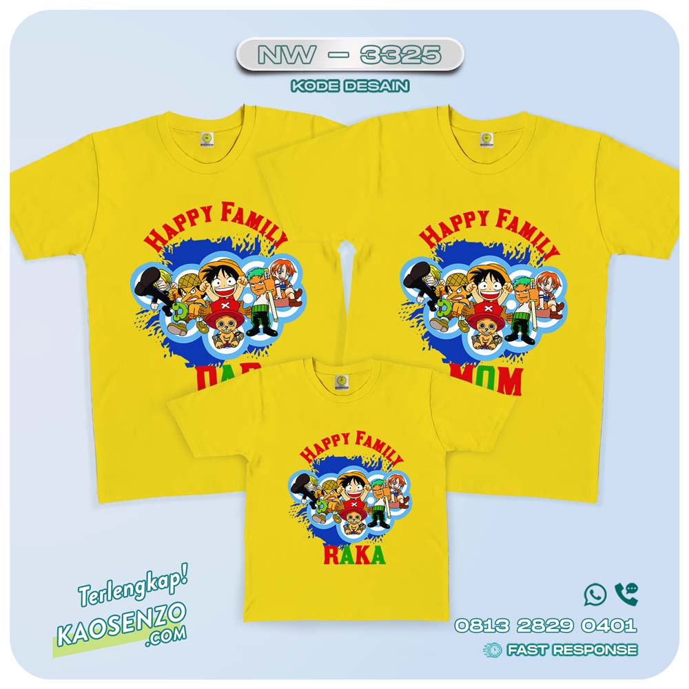 Baju Kaos Couple Keluarga One Piece | Kaos Family Custom | Kaos One Piece - NW 3325