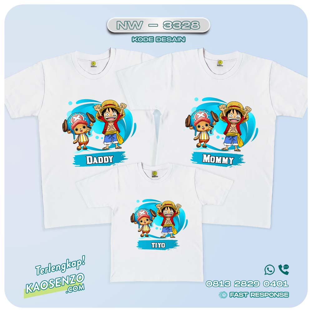 Baju Kaos Couple Keluarga One Piece | Kaos Family Custom | Kaos One Piece - NW 3328