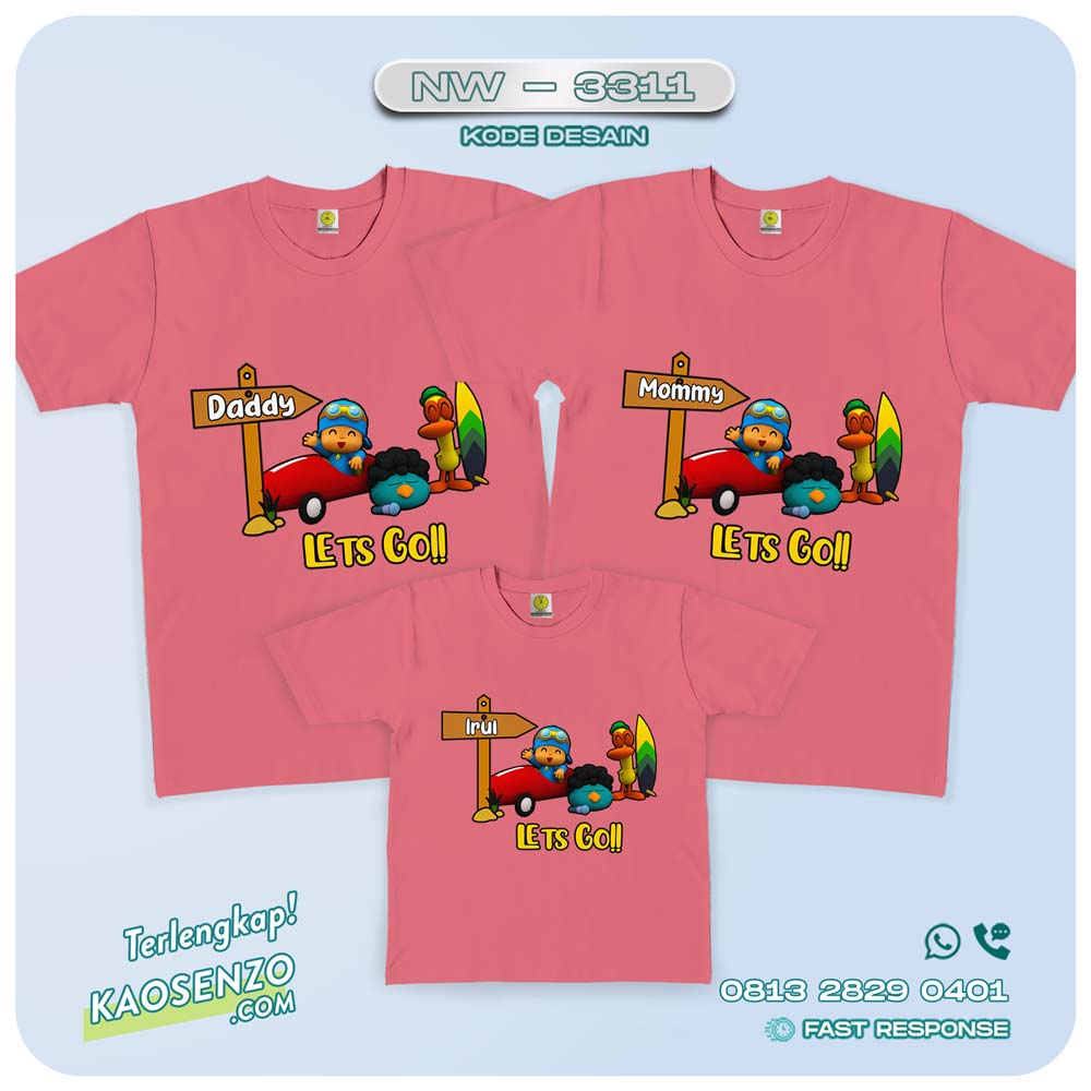 Kaos Couple Keluarga Pocoyo | Kaos Ulang Tahun Anak | Kaos Pocoyo - NW 3311