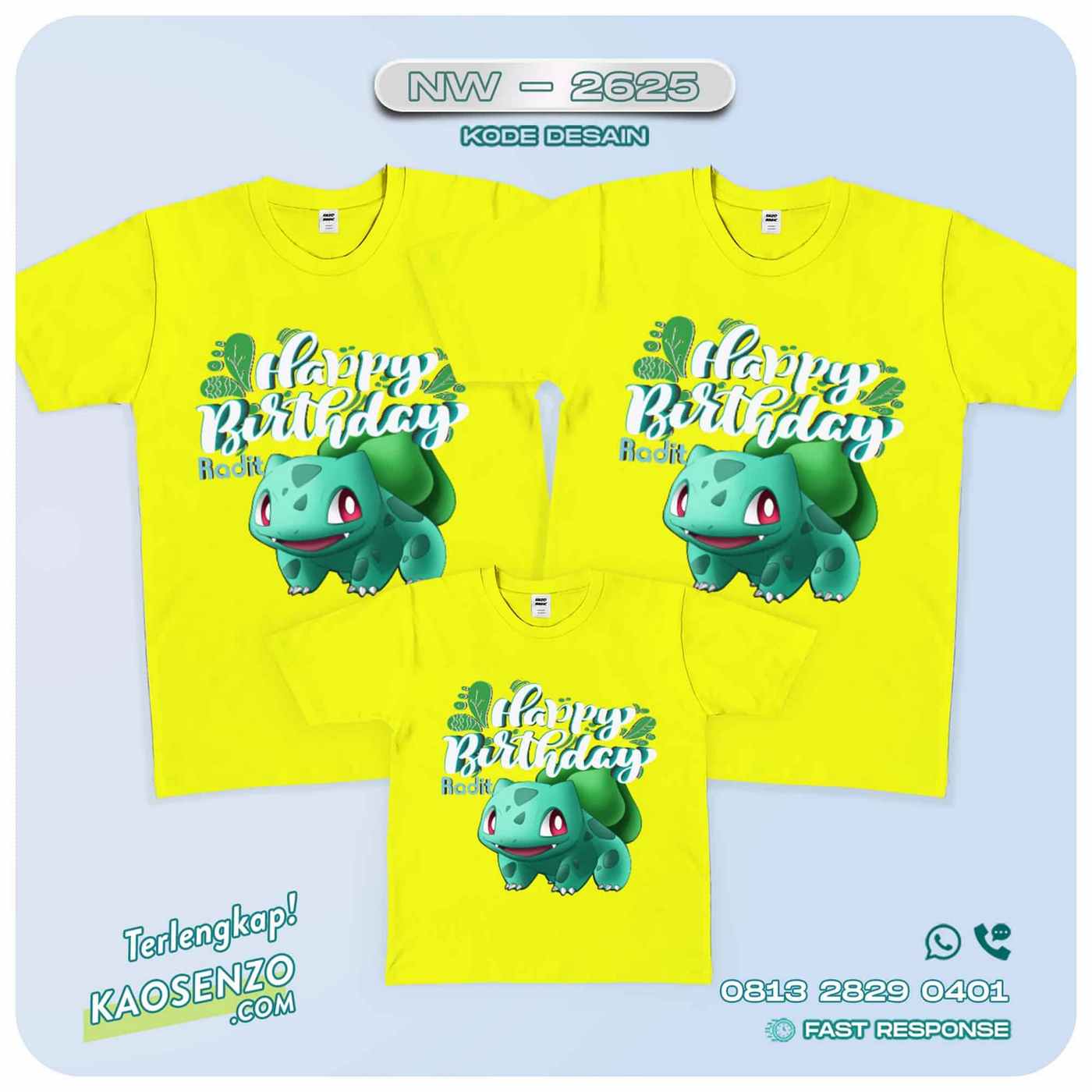 Baju Kaos Couple Keluarga Pokemon | Kaos Family Custom | Kaos Pokemon - NW 2625