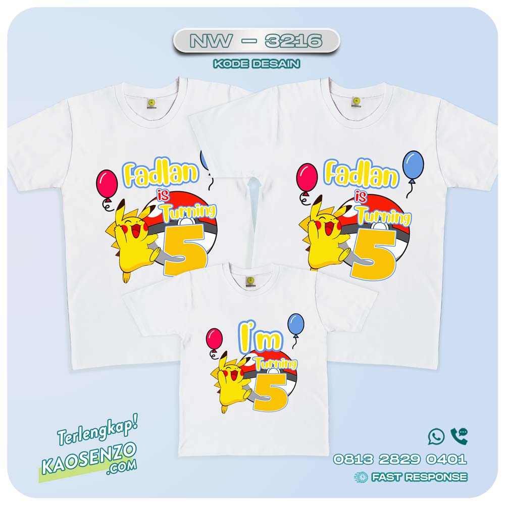 Baju Kaos Couple Keluarga Pokemon | Kaos Family Custom | Kaos Pokemon - NW 3216