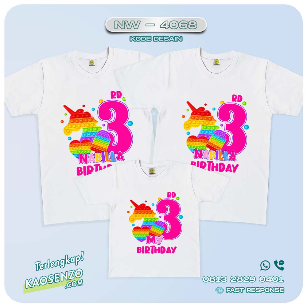 Baju Kaos Couple Keluarga Pop it | Kaos Family Custom | Kaos pop it - NW 4068