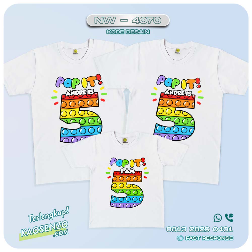 Baju Kaos Couple Keluarga Pop it | Kaos Family Custom | Kaos pop it - NW 4070