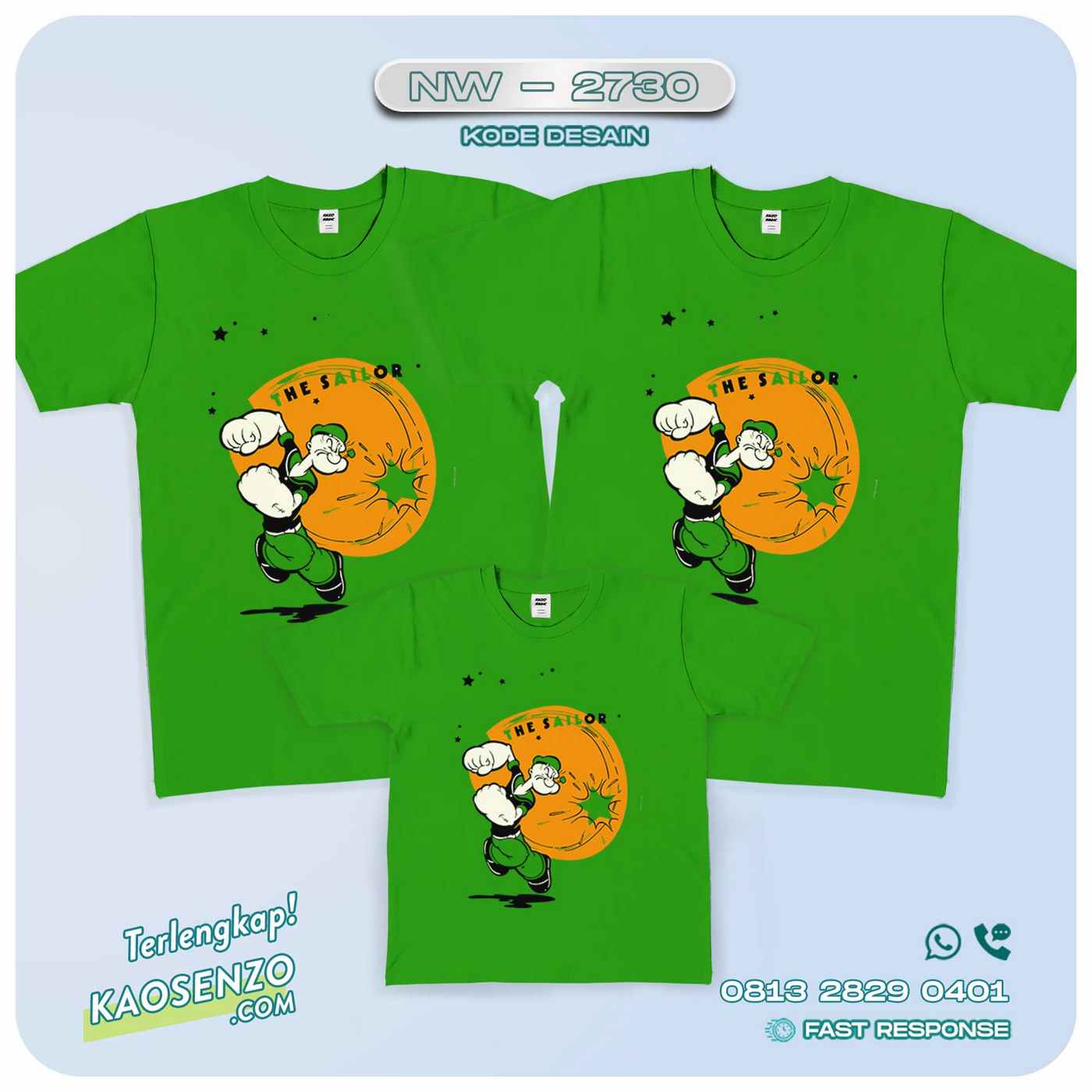 Baju Kaos Couple Keluarga Popeye | Kaos Family Custom | Kaos Popeye - NW 2730